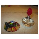 Murano 2.5" Glass Hat, 3" Crystal Perfume Bottle
