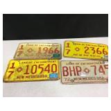 4 Vintage New Mexico License Plates
