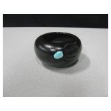 Native Style Black Ceramic Pot w/ Stone