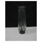 18.5" Tall Hand Blown Glass Vase w/ Metal Frame