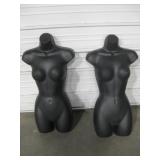 2 Plastic Female Front Torsos w/o Hangers - 31"