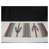 Vintage Native American Wool Rug - 16" x 29"
