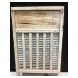 Vtg Wood & Galvanized Metal Washboard 24" Tall