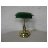 Brass Bankers Desk Lamp w/ Green Shade