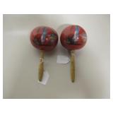 Pair of Hand Painted Maracas