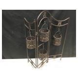 Wrought Iron Tri-Fold Tea Light Holder 24" Tall