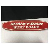 Vtg Rinky-Dink Surf Board Metal Wheel Skateboard
