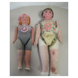 Lot of 2 Mexican Paper Mache Dolls