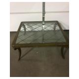 Large Metal & Glass Coffee Table 42" x 42" x 17.5"