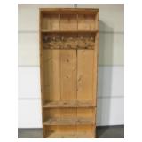 Rustic Pine Wood Mud Room Cabinet