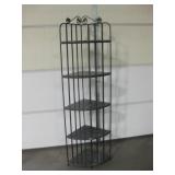 5-Tier Stone & Wrought Iron Corner Shelf Unit
