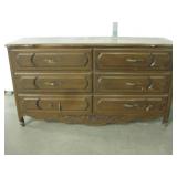 Vintage 6-Drawer Wood Dresser