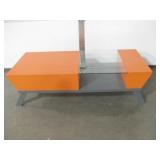 Refinished Retro Style Coffee Table w/ Glass
