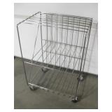 Rolling Chrome Wire 3 Tier Shelf / Cabinet