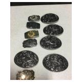Lot Of 10 Metal Belt Buckles - Ready For Mountings