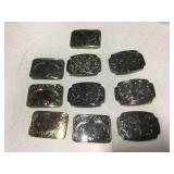Lot Of 10 Metal Belt Buckles - Ready For Mountings
