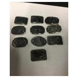Lot Of 10 Metal Belt Buckles - Ready For Mountings