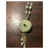Carved Jade Floral Necklace