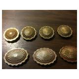 Vintage Lot Of 7 Concho Style Button Covers