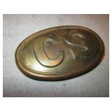 3.5" Antique Confederate Soldier "CS" Belt Buckle