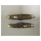 Lot of 2 Bone Pocket Knives