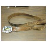 Leather Belt w/ Pewter Siskiyou Fishing Buckle