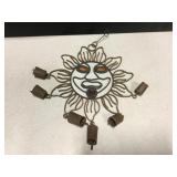 Sun Shaped Wrought Iron Wind Chime 15"