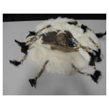 16" Animal Fur w/ Native Motif Wall Decor