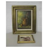 Lot of 2 framed Art, Largest is 16" X 19"