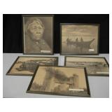 5 Edward Curtis Photo Prints 14.5" x 12"
