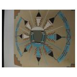 12" x 12" Sun Eagle Navajo Sand Painting Signed