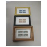Lot of 3 Framed Stamp Sets