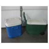 Lot Of 2 Ice Chests / Coolers - 1 w/ Wheels