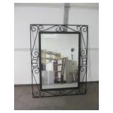 Wrought Iron Framed Wall Mirror 32" x 41"