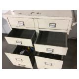 Vtg Heavy Rolling Metal Storage 6-Drawer Cart