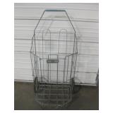 Vintage Metal Wire 2-Wheel Shopping Cart