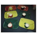 12pc Redwing VTG Pottery Trays/Cups Set