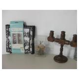 Wood Candle Holder, Butterfly Display & Organizer