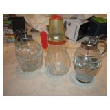 3 1950s Kitchen Aids-2 Honey Pots, Nut Grinder