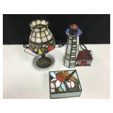 Slag Glass Decoratives - Lamp, Box & Candle Lamp