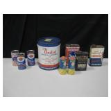 Lot of 9 Assorted VTG Tins, Some Full