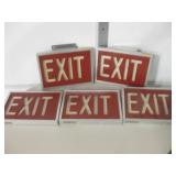 5 - Unlighted Exit Signs w/ Aluminum Frames