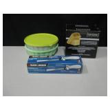 B&D Electric Knife, Tupperware & Wood Knife Block