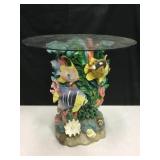 Resin Fish Theme Table w/ Removable Glass Top