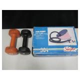 new in Box Foot Pump & 2 Weights