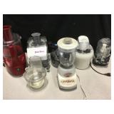 Various Food Choppers , Juicers , blenders Lot