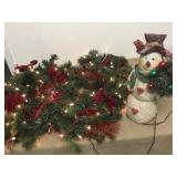 Extra Fancy Garland & Color Changing Snowman