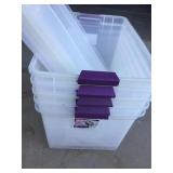 Lot Of 5 Matching Sterilite 66qt Tubs W lids