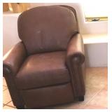 Brass Tack Fluffy Leather Reclining Chair #2