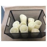 Basket Of Led real Wax Candles